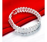 OBCPD 12MM breite Kette 925 Sterling Silber Armband für Männer Frau Schmuck Hochzeit