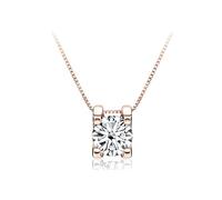 OBCPD 1ct Moissanite Anhänger Halskette für Frauen Roségold Farbe 925 Sterlingsilber Hochzeitsschmuck