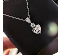 OBCPD 3 Karat Moissanit Diamant Anhänger 925 Sterling Silber Hochzeit Anhänger Halskette für Frauen Schmuck