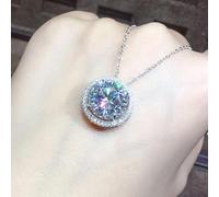 OBCPD 3 Karat Moissanit Diamant Anhänger 925 Sterling Silber Hochzeit Anhänger Halskette für Frauen Schmuck