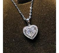 OBCPD 3 Karat Moissanit Diamant Anhänger 925 Sterling Silber Hochzeit Anhänger Halskette für Frauen Schmuck