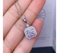 OBCPD 3 Karat Moissanit Diamant Anhänger 925 Sterling Silber Hochzeit Anhänger Halskette für Frauen Schmuck