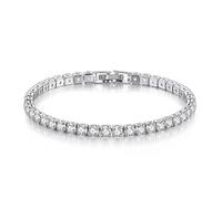 OBCPD 4mm Moissanite Armbänder für Frauen 925 Sterling Silber Edelstein Armreif Hochzeit funkeln Diamant Armband