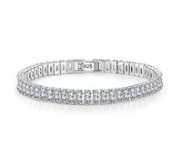 OBCPD 4mm Moissanite Armbänder für Frauen 925 Sterling Silber Edelstein Armreif Hochzeit funkeln Diamant Armband