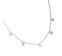 OBCPD 5 Steine 5mm Full Moissanite Helle Halskette für Frauen S925 Sterlingsilber Schmuck