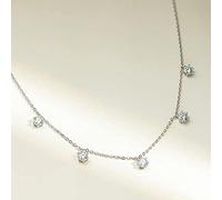 OBCPD 5 Steine 5mm Full Moissanite Helle Halskette für Frauen S925 Sterlingsilber Schmuck