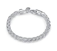 OBCPD 925 Sterling Silber Armband Fischgräten-Armband Frau & Herren Schmuck Geschenk