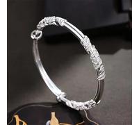 OBCPD 925 Sterling Silber blühende Blumen Armband Armreif für Frauen Hochzeitsschmuck Verstellbares Geschenk