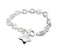 OBCPD 925 Sterling Silber Farbe Armband Stern Charm für Frauen Männer Silber Gliederkette Armband
