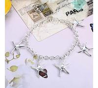 OBCPD 925 Sterling Silber Seestern Kette Armbänder für Frauen Hochzeit Wild Weihnachten Geschenk Schmuck