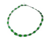 OBCPD 925 Sterlingsilber Schmuck Funkelnder Smaragd High Carbon Turmalin Halsketten für Frauen Choker Schmuck