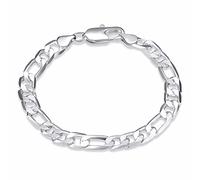 OBCPD Herren 925 Sterling Silber Flache seitliche Kette 20CM Armband männlich