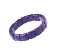 OBCPD Natürliche lila Charoite Frauen rechteckige Perlen Armband Schmuck 12x12mm Lila Charoite Heilstein aus