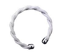 OBCPD Silber geflochtener Armreif Schmuck 925 Sterling Silber Mesh breite Armbänder Armreifen für Frauen Männer