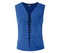 OBEEII Weste Piraten Victorian Herren Mittelalter Vintage Ärmellos Renaissance Viking Viktorian Piraten Gothic Steampunk Weste Tops Blau S