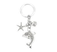 OBEISN Edelstahl Schlüsselanhänger Mit Delfin, Seestern Und Muschel, Moderner, Minimalistischer Stil Für Frauen, Geschenke Für Freundin, Schwester Oder Freundin, Ideal Als Geburtstagsgeschenk