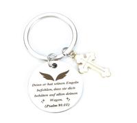 OBEISN Eleganter Edelstahl Schlüsselanhänger Mit Kreuz-Anhänger, Inspirierendes Geschenk Für Frauen, Ideal Für Kleine Aufmerksamkeiten, Geschenkideen Schwester, Aufmunterung, Mutmacher
