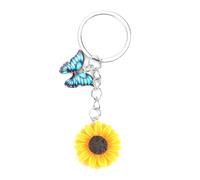 OBEISN Kreativer Schlüsselanhänger für Frauen, Cartoon-Sonnenblumen- und Schmetterling Anhänger, Geburtstagsgeschenk, kleines Geschenk für Freunde und gute Erinnerungen, perfekt für Geschenke