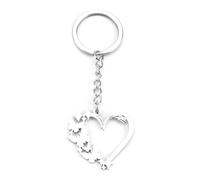 OBEISN Personalisierter Herzförmiger Schlüsselanhänger Lehrer Geschenk, Edelstahl Schmetterlingsdesign Hohler Kreativer Schlüsselanhänger, Personalisiertes Design Freundschaftsgeschenk