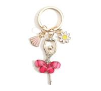 OBEISN Schlüsselanhänger Balletttänzerin Mit Strasssteinen, Elegantes Geschenk für Frauen, kleine Überraschung für Freundinnen und die Freundin (Rosenrot, S)
