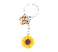 OBEISN Süßer Schlüsselanhänger Mit Sonnenblume Und Schmetterling, Geschenk Für Frauen, Ideal Als Geburtstagsgeschenk Für Freundin Oder Kleine Geschenke Für Frauen, Ein Ideales Freundschaftsgeschenk