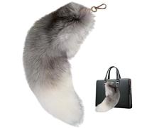 Obelunrp Fox Tail Keychain, 15,7-Zoll-Kunstpelz-Fuchs-Schwanzschlüssel, flauschiger Therian Tails Handtasche Anhänger, Wolfschwanzhänge für Handtaschen-Rucksack (Tail-1)