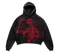 Obenie Halloween Y2K Hoodie Gothic Casual Alphabet Blast Print Muster Schädel Mode Hoodie Männer Harajuku Männer Kleidung, 1, XL