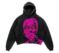 Obenie Halloween Y2K Hoodie Gothic Casual Alphabet Blast Print Muster Schädel Mode Hoodie Männer Harajuku Männer Kleidung, 2, L