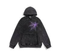 Obenie Retro Y2K Hoodie Gothic Casual Alphabet Blast Print Muster Schädel Mode Hoodie Männer Harajuku Männer Kleidung, Schwarz 1, X-Large