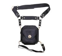 Oberschenkeltasche für Motorrad | Beintasche aus PU-Leder, Steampunk-Stil, Industrial, Retro, Oberschenkeltasche, für Reisen, Wandern, Fitnessstudio, Reiten, Gehen, Schwarz, Beziehen Sie Sich