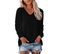 Oberteil Damen Langarmshirt Damen Langarm Shirt Lässig Pullover Rundhals Basic Longsleeve T-Shirt Elegant Tunika Tops Pullover Oberteile Herbst Sweatshirt Langarmshirts Teenager Mädchen Frauen Damen