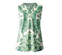 Oberteile Damen Elegant Bluse Weiß Damen Sports & Outdoor Clothing Sommer Vintage Drucken V-Ausschnitt ÄRmelloses Racerback Tank Top Mit Knopfleiste LäSsige Button Down Oberteile Poloshirt Langarm