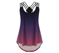 Oberteile Damen Elegant Sexy Rückenfrei Große Größen Ärmellose Blusentops Tank Tops Locker Loose fit Sommer Lässige Racerback T-Shirt Basic Federdruck Bluse Top Tunika Sport Shirts