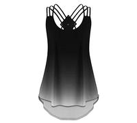 Oberteile Damen Elegant Sexy Rückenfrei Große Größen Ärmellose Blusentops Tank Tops Locker Loose fit Sommer Lässige Racerback T-Shirt Basic Federdruck Bluse Top Tunika Sport Shirts