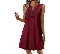 Oberteile Damen Sommer Ärmellose Damenkleid Mit Glockenärmeln Dreilagig V-Ausschnitt Locker Geschnitten Print Top Große Größen Bluse Ärmellos Tops Weiss Träger Tshirt Tank Shirt Oversize Wein XL