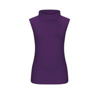 Oberteile Damen Sommer Ärmellose Womens Fit Turtleneck Slim Blouse Shirt Sleeveless Solid Women S Features Tank Tops Locker Top Große Größen Shirts Sexy Tanktop T-Shirt Ärmellos Baumwolle Basic Lila