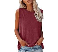 Oberteile Damen Sommer Ärmelloses Oberteile Locker Schwarze Off Shoulder Top Sport Luftig Tshirt Damenshirt Weiß Baumwolle Ausgefallene Gym Tank Top Tanktops Frauen Trägershirt Blusentop