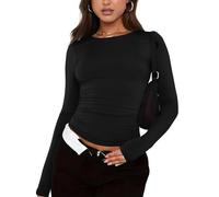Oberteile Damen top Party Oberteil Pullover mädchen 158 Oversized Hoodie Schwarze Bluse Elegant Sommer Rotes Hemd Streetwear Schlafanzug(XS, Black)