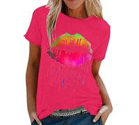 Oberteile Damen Tshirt V Ausschnitt t Shirts für Damen Kurzarm Sommer T-Shirt Bluse Oberteile Damen Tops Tshirt Damen Schwarz Longbluse Damen Crop Top Sport Sportbekleidung Damen Set