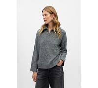 OBJECT - Bekleidung Objdiana Ls Re Zip High Neck Knit Noos - Grau - Größe XS