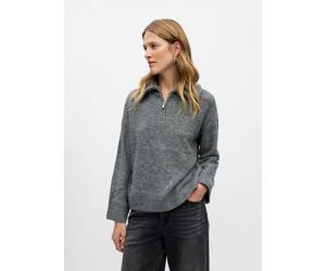 OBJECT - Bekleidung Objdiana Ls Re Zip High Neck Knit Noos - Grau - Größe XS