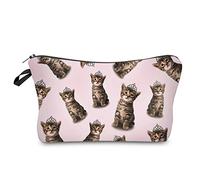 Oblique-Unique® Einhorn Kosmetiktasche Kulturbeutel mit Unicorn Bulldogge Katze Beutel Federmappe Make Up - Motiv wählbar (Katze)