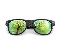 Oblique Unique® Nerd Retro Sonnenbrille Nerdbrille - verspiegelt mit UV-Schutz 400 für Herren und Damen Unisex