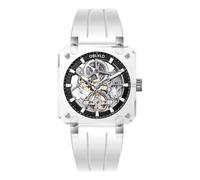 OBLVLO Herren-Automatikuhr, quadratisches Skelett-Zifferblatt, transparentes Gehäuse, modisch, Sport, mechanische Armbanduhr, wasserdicht, bequemes Armband, Brm-ibwr, Mechanisch, selbstaufziehend