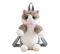 Obotsnoi Realistischer Plüschtier Rucksack für Enthusiasten, Cartoon Design, detaillierte Textur, ideal für Fotografie Requisiten oder Sammlerstücke Realistische ausgestopfte Katzen Plüschtasche