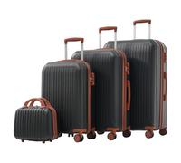 OCACA S&M&L&XL Gepäckset - Mit Teleskopgriffen aus Metall, 360°-Doppelrollen, TSA-Schloss-Design, Hartschalen-Gepäckset, stilvoll und langlebig, erfüllt Verschiedene (Schwarz)