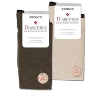 Occulto 10 Paar Diabetikersocken für Herren ohne Naht ohne Gummibund aus Baumwolle 2 Paar Schwarz | 2 Paar Dunkelbraun | 2 Paar Braun | 2 Paar Kaffeebraun | 2 Paar Beige 47-51