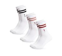 Occulto Damen & Herren Motiv Tennissocken mit Streifen 3er Pack (Modell: Summer), Statement Tennis Socken Wein 35-38