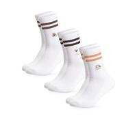 Occulto Damen & Herren Motiv Tennissocken mit Streifen 3er Pack (Modell: Summer), Statement Tennis Socken Kaffee 39-42