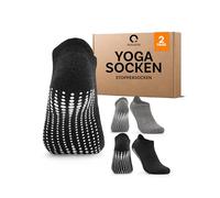 Occulto Damen & Herren Yoga Socken 2er Pack, 4er Pack (Modell: Mady) 2 Paare | Schwarz-Grau 35-38